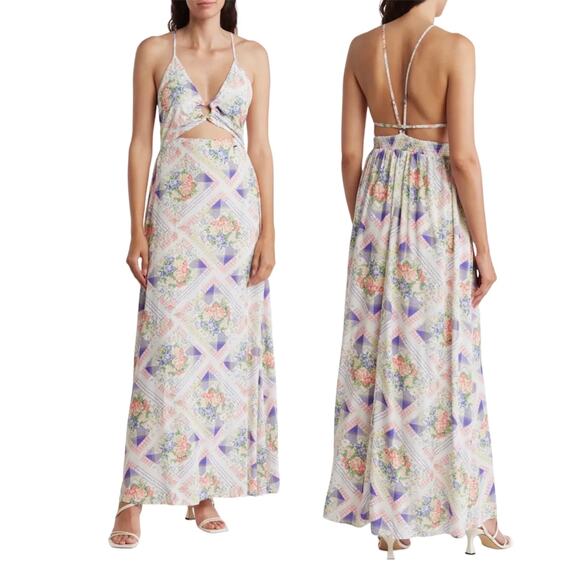 Maaji Countryside Aurora Floral V-Neckline Maxi Cover Up Dress Size Medium NWT - Picture 1 of 8